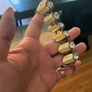 J. Crew Brass/Rhinestone Bracelet